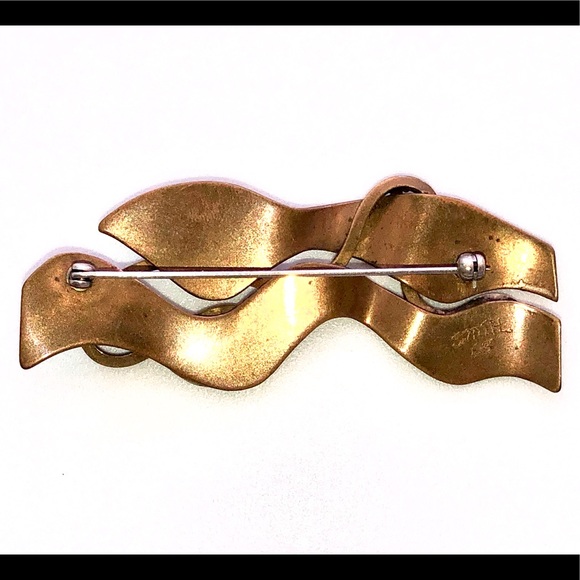 VINTAGE One of A Kind Handmade Handcrafted Brass Brooch Pin Artwear - Picture 6 of 6